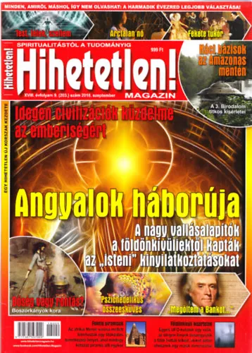 Gyors kiszállítás Hihetetlen! magazin - XVIII. évfolyam 9. (203.) szám 2018. szeptember
