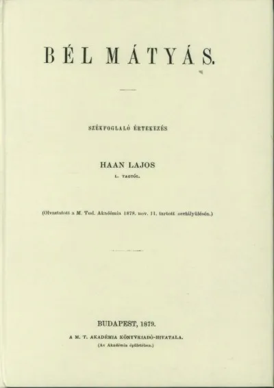 Bél Mátyás - SZÉKFOGLALÓ ÉRTEKEZÉS Expressz szállítás