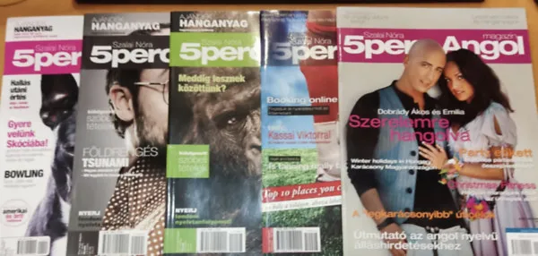 Azonnal elérhető 5 db 5 perc angol magazin, szórványszámok (lapszámok a terméklapon)