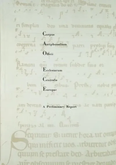 Utolsó esély Corpus Antiphonalium Officii - Ecclesiarium Centralis Europae