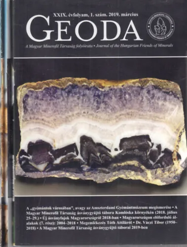 Olcsó Geoda folyóirat 2019/1-3. (teljes évfolyam, 3 db. lapszám)- A Magyar Minerofil Társaság folyóirata