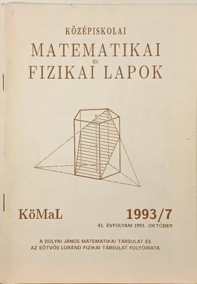 Gyors kiszállítás Középiskolai Matematikai és Fizikai Lapok - 1993/7