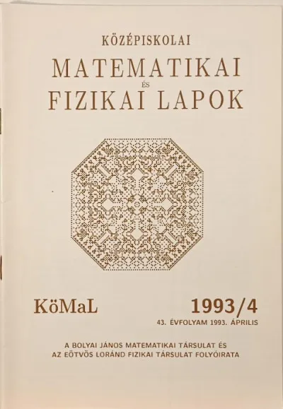 Szuper ajánlat Középiskolai Matematikai és Fizikai Lapok - 1993/4