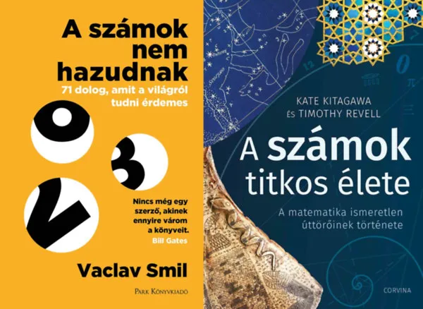2 db könyv a számokról: A számok titkos élete - A matematika ismeretlen úttörőinek története + A számok nem hazudnak - 71 dolog, amit a világról tudni érdemes Legnépszerűbb