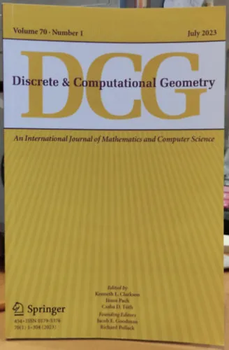 Akciós ár Discrete & Computational Geometry - Volume 70, Number 1 (Diszkrét és számítási geometria - 70. kötet, 1. szám)