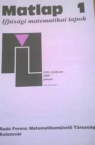 Újdonság Matlap 1 - Ifjúsági matematikai lapok 2009. január