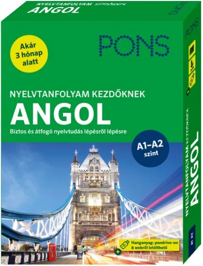 PONS Nyelvtanfolyam kezdőknek - Angol (könyv+pendrive+online) - Biztos és átfogó nyelvtudás lépésről lépésre - Akár 3 hónap alatt Szezonális akció