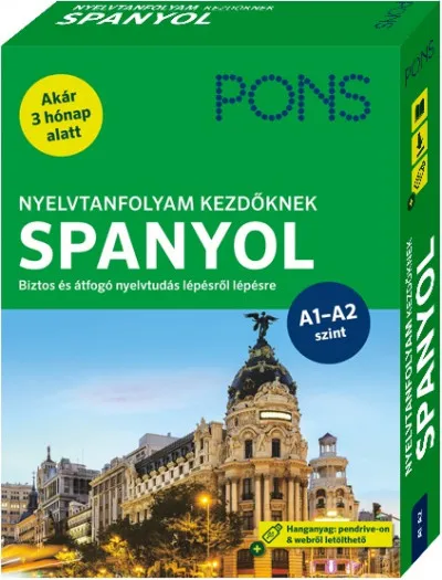 Gyors kiszállítás PONS Nyelvtanfolyam kezdőknek - Spanyol (könyv+pendrive+online) - Biztos és átfogó nyelvtudás lépésről lépésre - Akár 3 hónap alatt