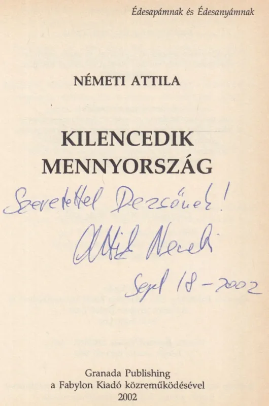 Kilencedik Mennyország (dedikált) Prémium