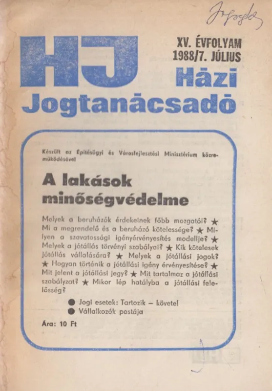 Házi jogtanácsadó 1988/7. Biztonságos fizetés
