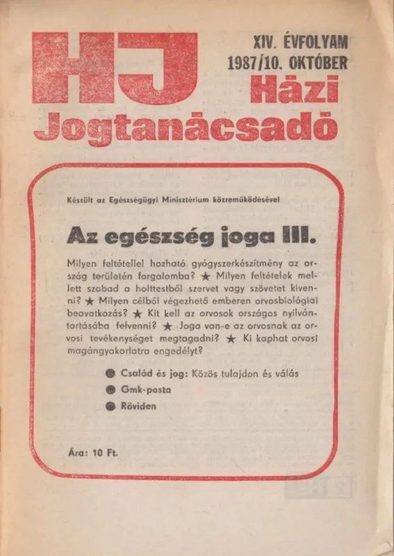 Házi jogtanácsadó 1987/10. Kiárusítás