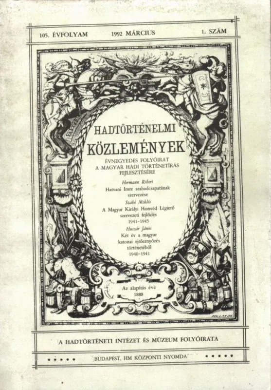 Akciós ár Hadtörténelmi Közlemények 1992. március
