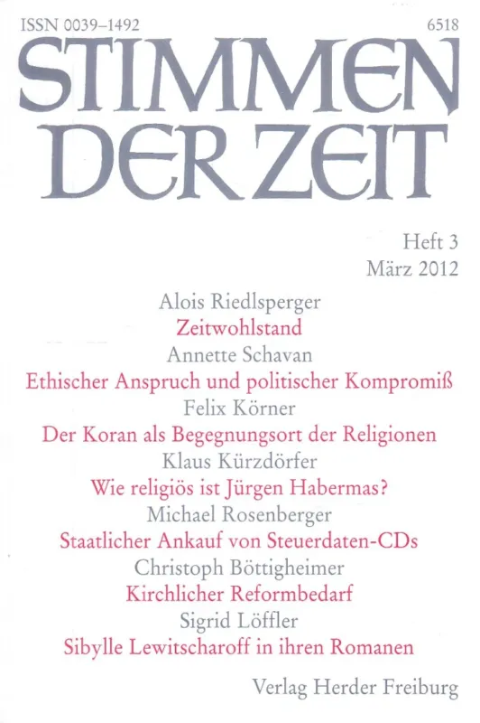 Kedvezményes ár Stimmen der Zeit Heft 3 März 2012
