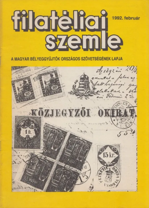 Filatéliai szemle 1992. február Legkelendőbb