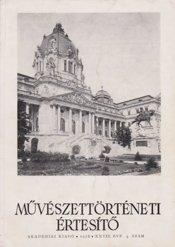 Művészettörténeti értesítő XXVII. évf. 4. szám Kiárusítás