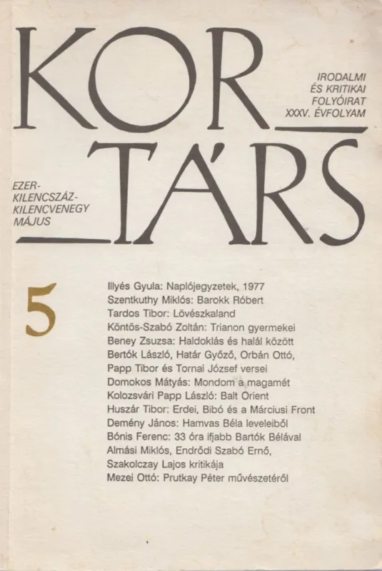 Kortárs 1991. május Végkiárusítás